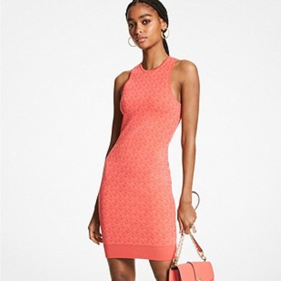 NWT. Michael Kors Logo Jacquard tank dress - Picture 1 of 9
